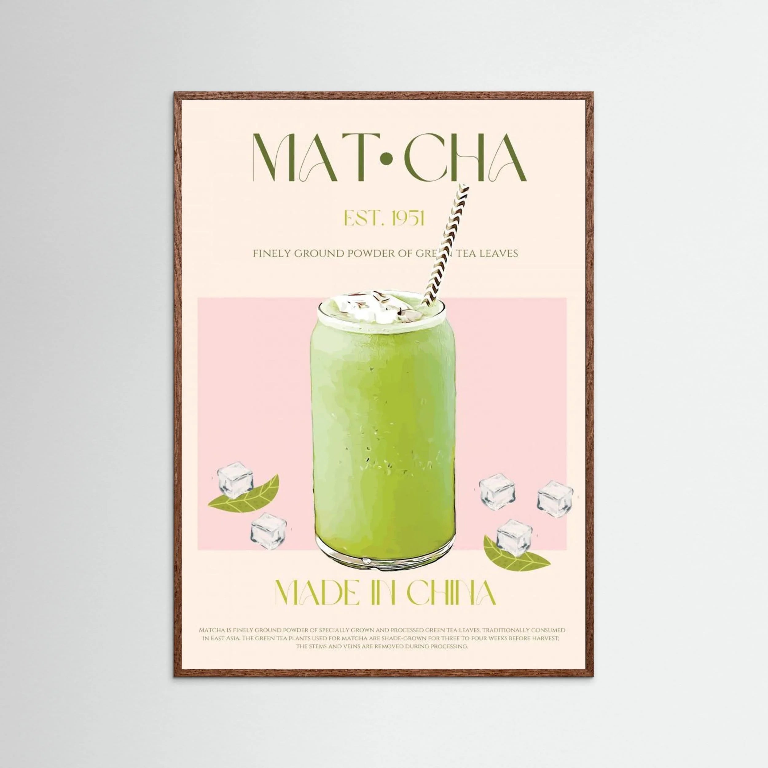 Chilled Matcha Drink by Nazma Khokhar - Fine Art Paper Print - dreamtprint.art - 14 x 21 cm / 5 x 8″ (A5)